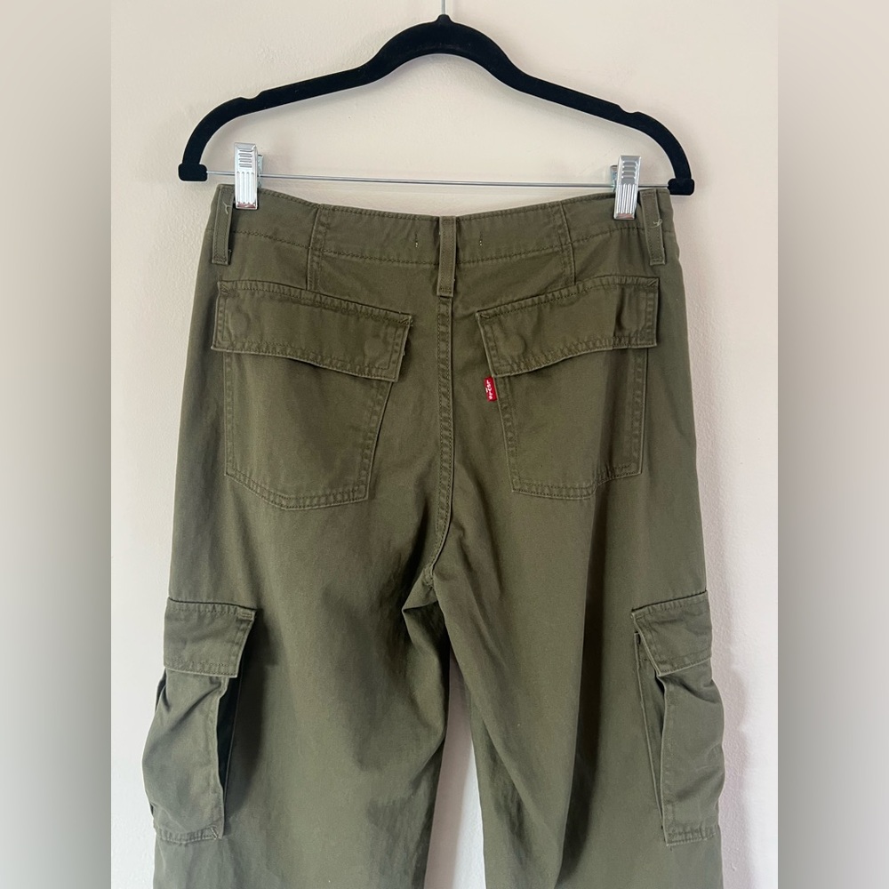 Levi’s ’94 Baggy Army Green Cotton Twill Cargo Jogger‎ Utility Pants Size 27 - Picture 10 of 13